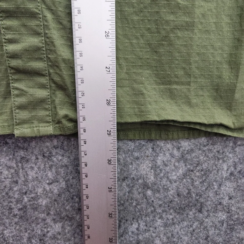 The North Face Button Up Shirt Men‎ L Green Short Sleeve Hiking Gorpcore Outdoor
